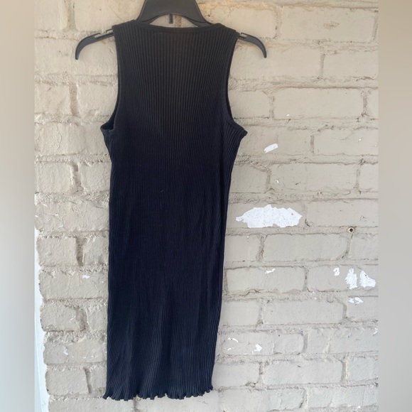 Lettuce Hem Lace Up Henley Ribbed Tank Dress - Picture 8 of 8